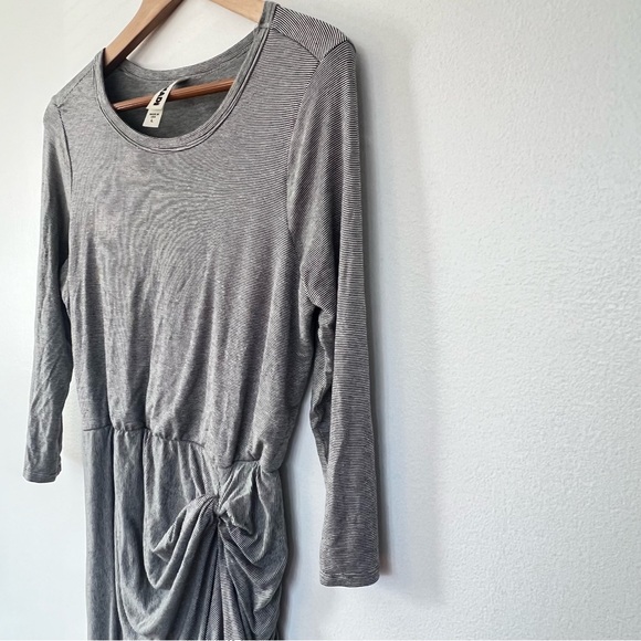 Anthropologie Amadi Soft Comfortable Rayon Jersey Knit Striped Dress Sz L - Picture 8 of 10